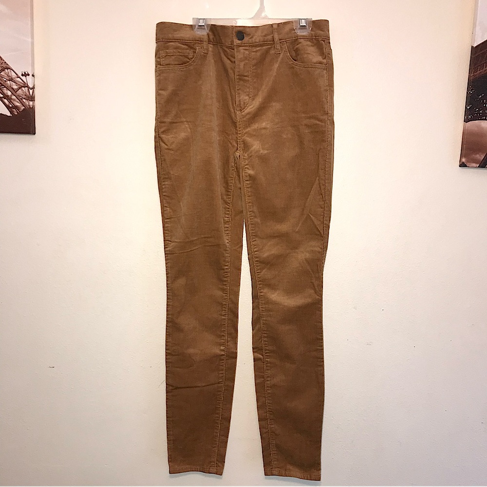 LOFT Skinny Corduroy Pants in Camel Brown